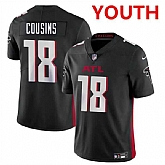 Youth Atlanta Falcons #18 Kirk Cousins Black Vapor Untouchable Limited Stitched Jerseys Dzhi,baseball caps,new era cap wholesale,wholesale hats